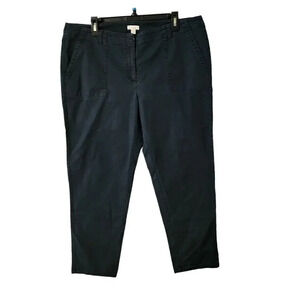 J. Jill Pants Women Size 18P Blue Cotton Mid Rise Flat Front Stretchy Belt Loops